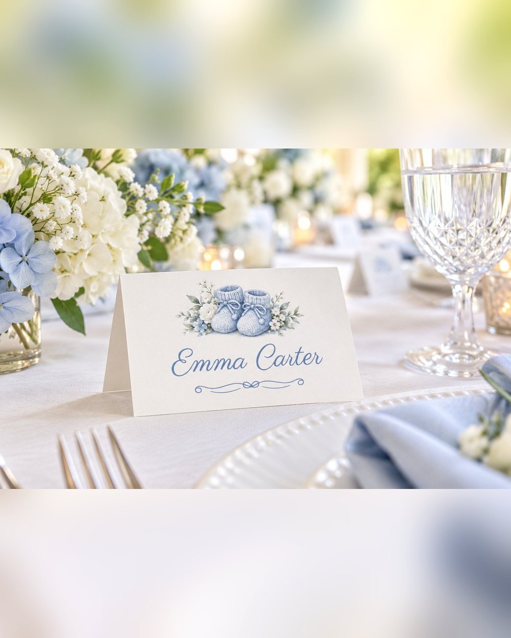 Oh Baby Boy Baby Booties baby shower name tents