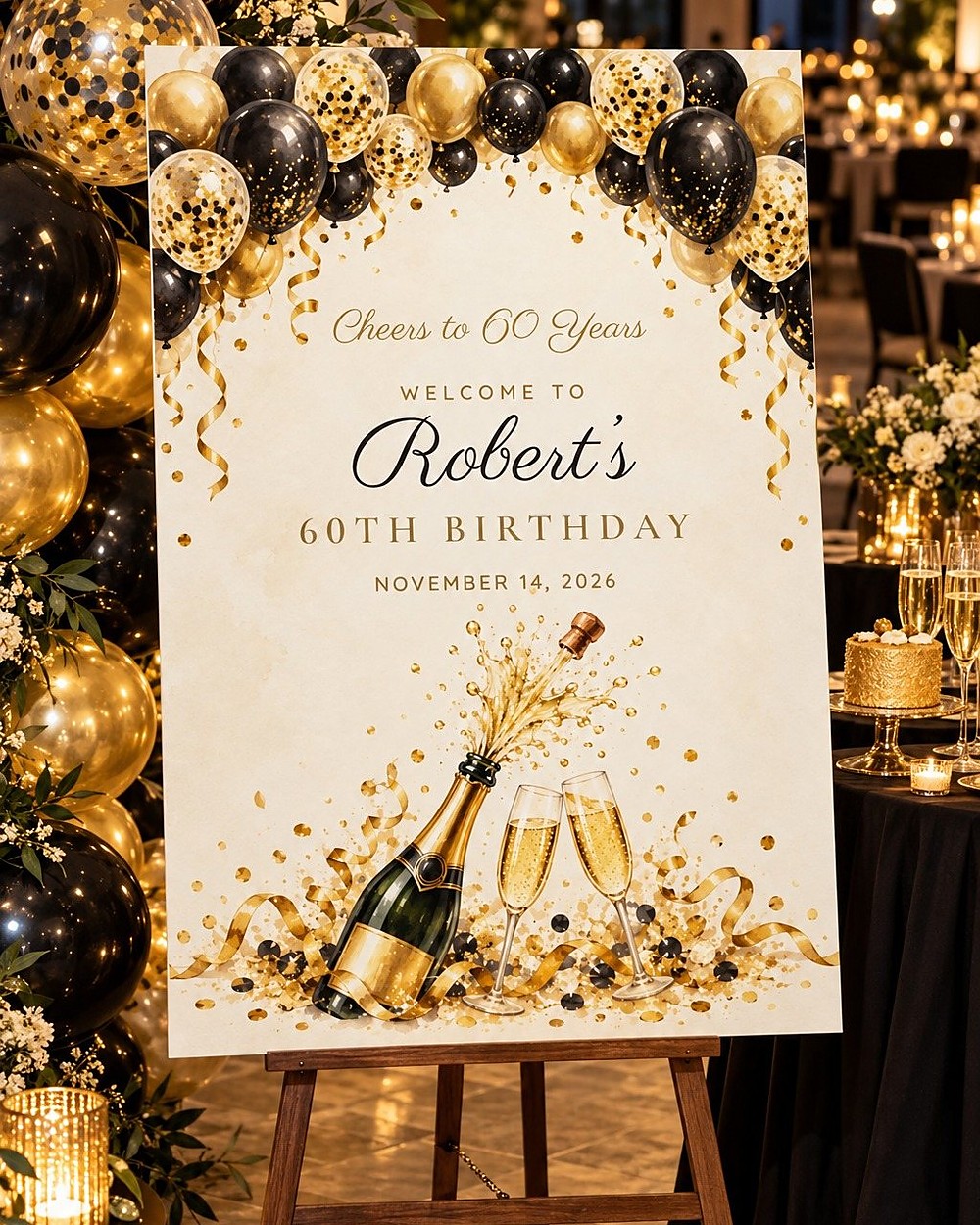 Cheers Balloon Arch birthday welcome sign