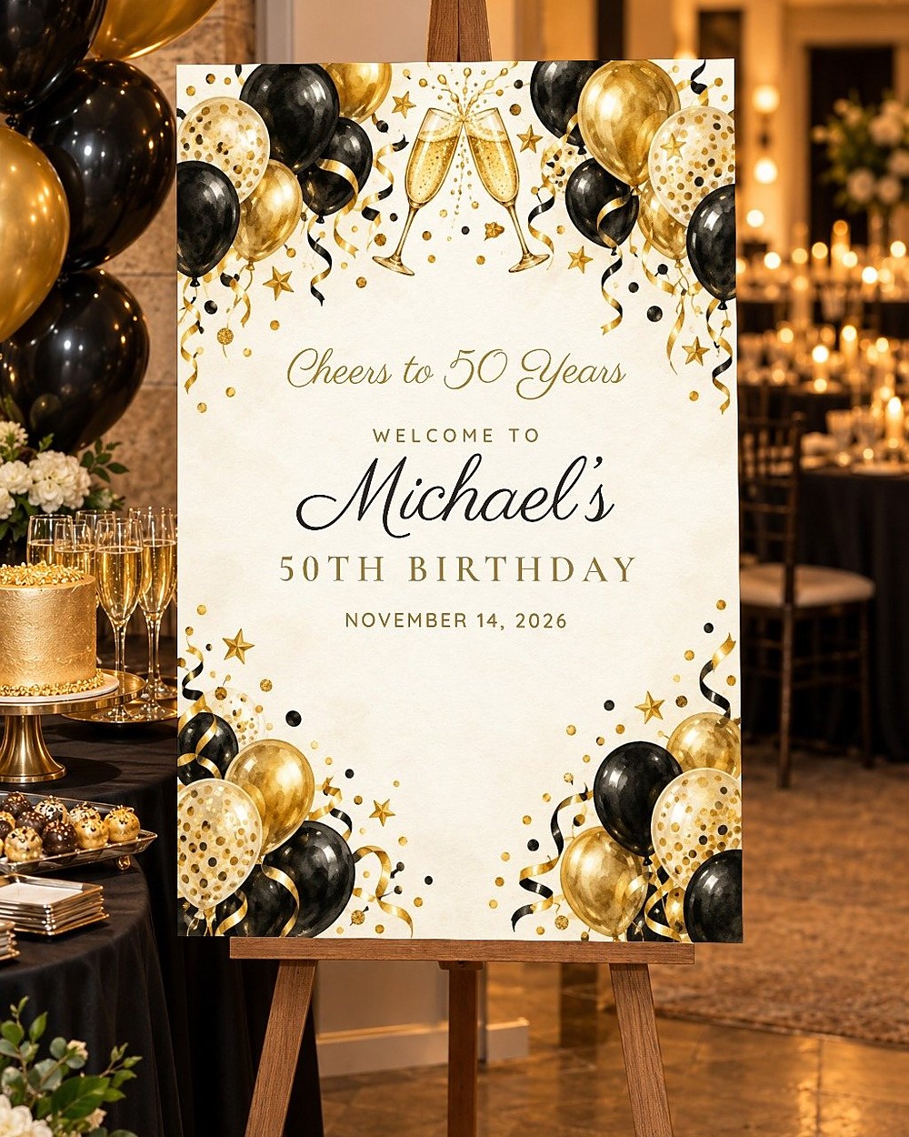 Cheers Balloons birthday welcome sign