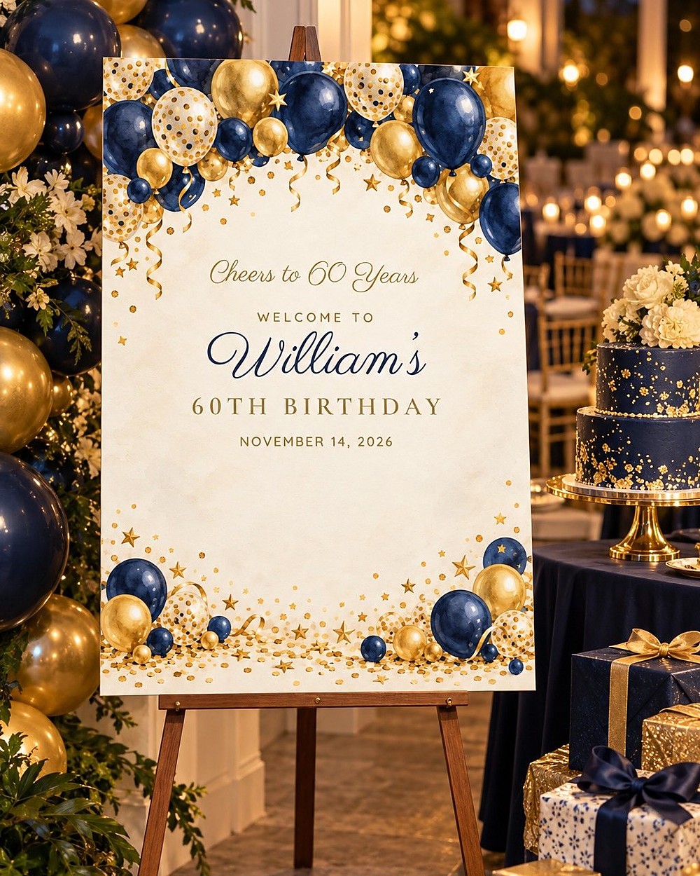 Cheers Navy Navy Balloon Arch birthday welcome sign