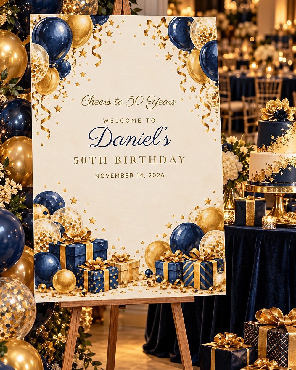 Cheers Navy Navy Balloons birthday welcome sign