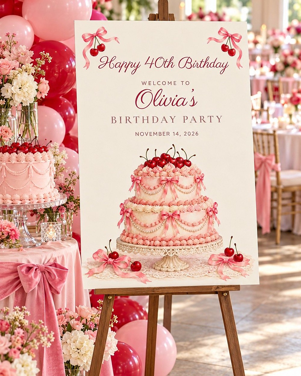 Vintage Cake Vintage Cake birthday welcome sign