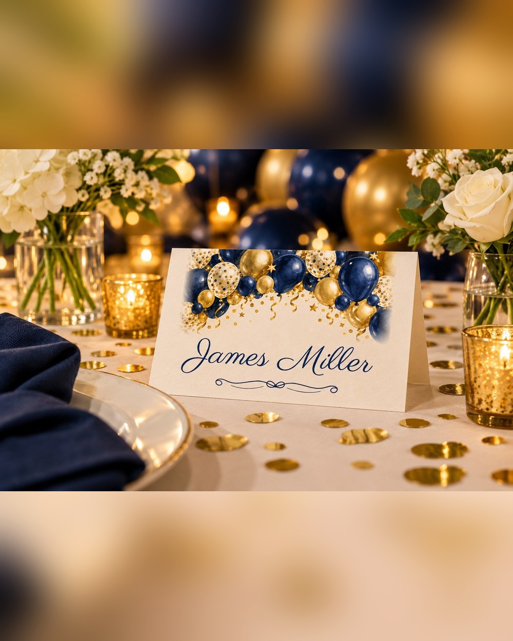 Cheers Navy Navy Balloon Arch birthday name tents
