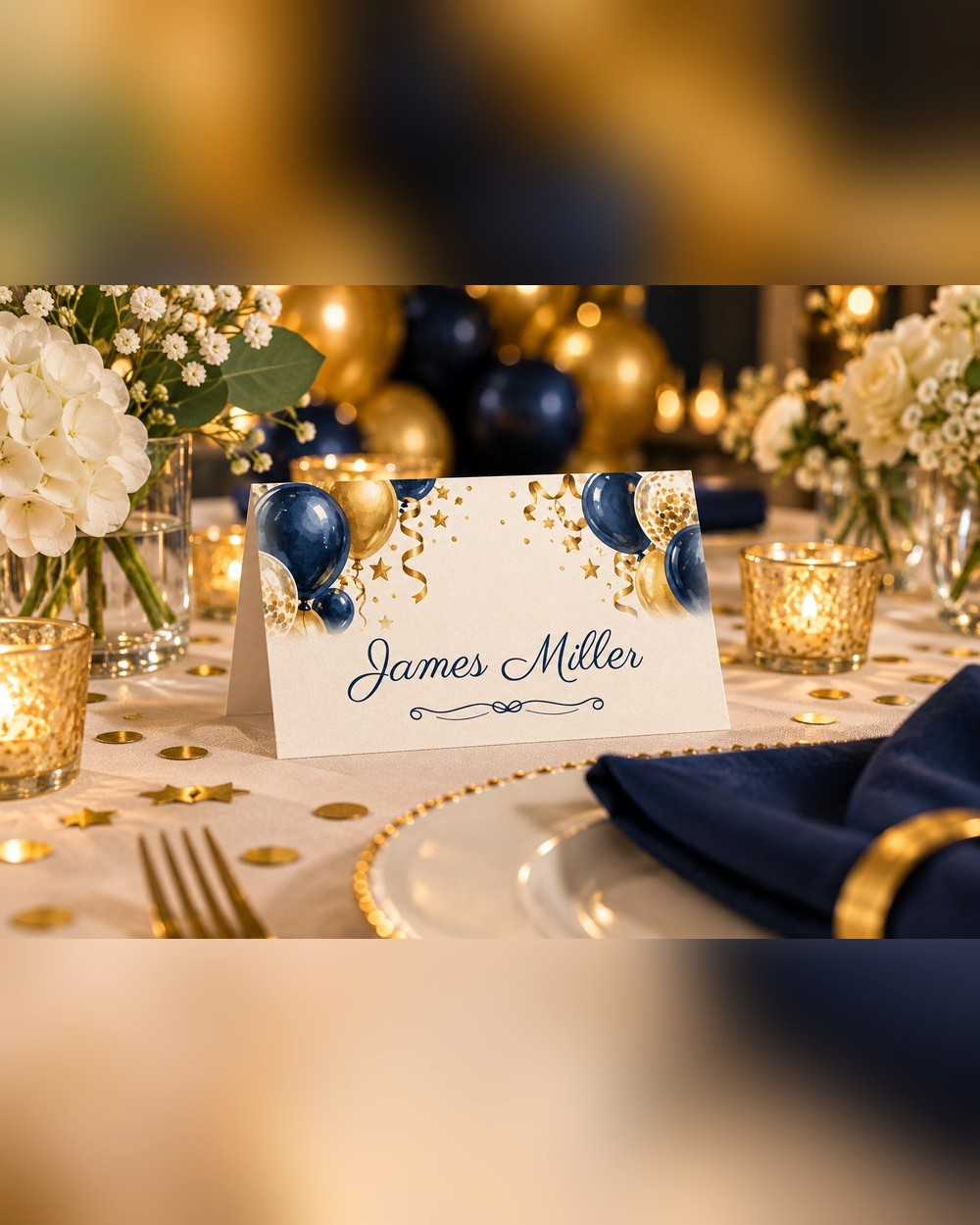 Cheers Navy Navy Balloons birthday name tents