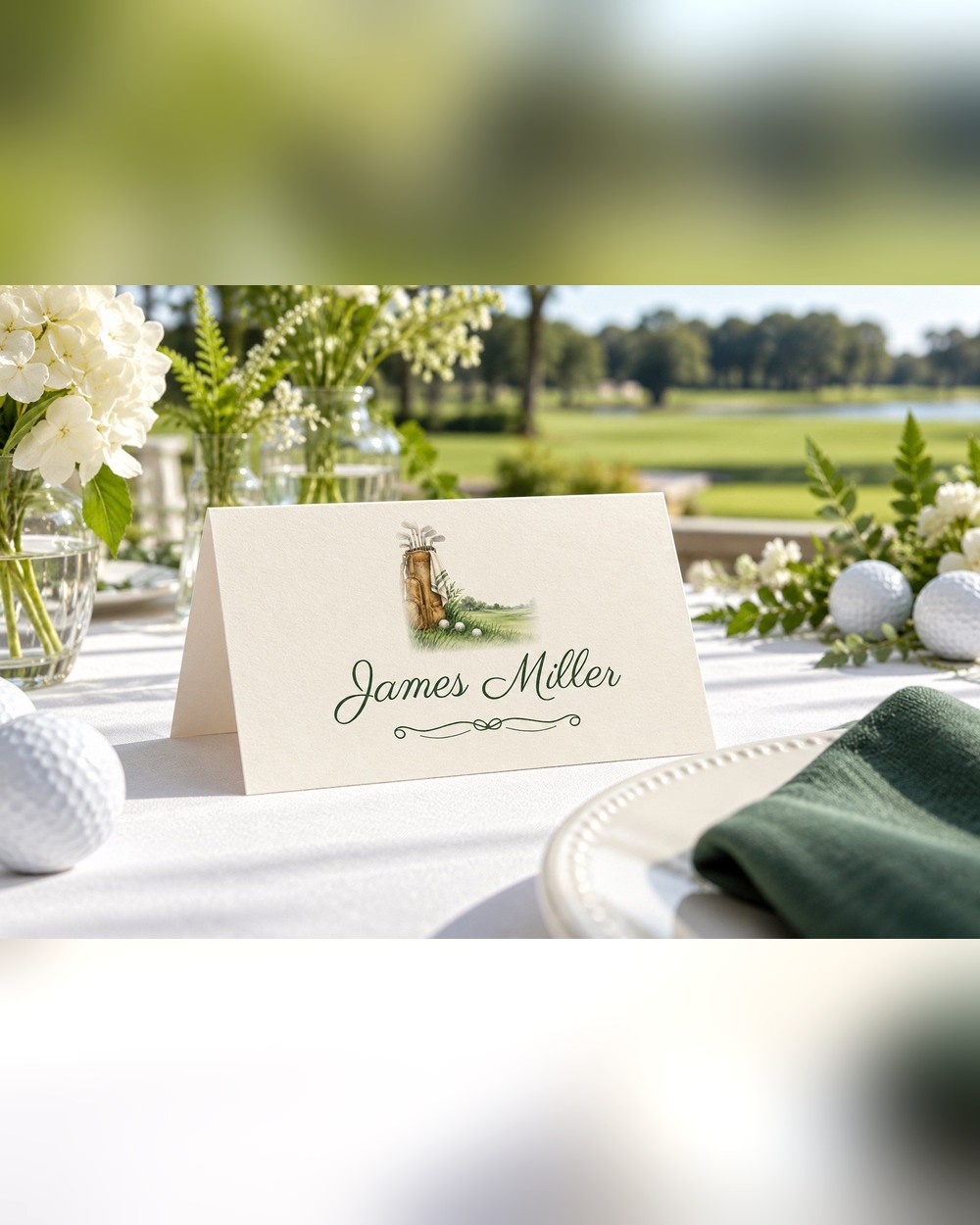 Par-Tee Time Golf Bag birthday name tents