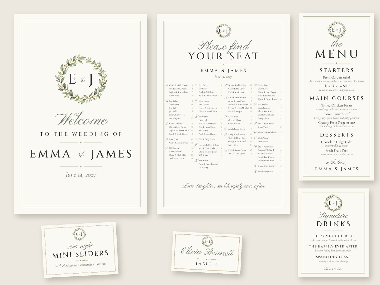 Every piece of the Monogram set together