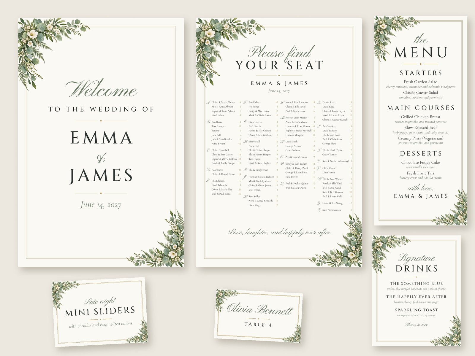 Every piece of the Greenery set together